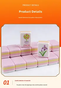 Jeu de Mahjong américain portable de 31 mm avec jokers et couleurs vives inaltérables pour les voyages en plein air, le camping et les rassemblements - Product Image 2