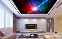 Guangzhou Ihouse 3D Paysage Nuit Étoilée Ciel KTV bar Discothèque Plafond Mural Papier Peint