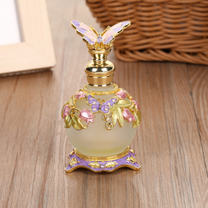 Botella de aceite esencial de 25 ml con diseño de mariposa rosa esmaltada, elegante botella de perfume con relieve tridimensional. - Product Image 6