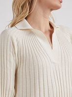 Robe pull en tricot personnalisée Polo pour femmes Pull à manches longues à col en V Maxi pour l'hiver Robes pull en tricot côtelé pour femmes de grande taille