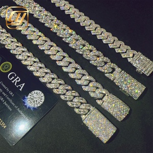 14 15 16MM Cuban Link Bracelet 925 Sterling Silver VVS Moissanite Diamond <b>Iced</b> <b>Out</b> Cuban Link <b>Chain</b> Hip Hop Jewelry Bracelet - Product Image 2