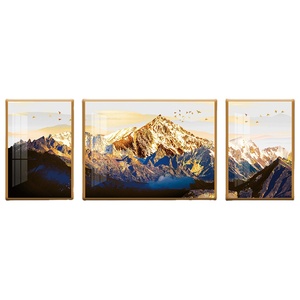 Set <span class=keywords><strong>di</strong></span> 3 Gold Mountain Abstract Wall Art - Modern Canvas Wall Decor soggiorno Office Painting Decoration landscape - Product Image 6