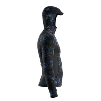 Maillot de bain personnalisé avec capuche, visière, poche zippée, protection solaire, coupe ajustée pour homme