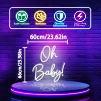 Oh Baby LED Neon Sign Acrylic Giant Letter Customized Lighting Decoration Bluetooth/WiFi Control IP65 Waterproof Home