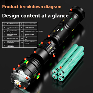 Công Suất Cao Nổ Độ Sáng 181350 Li-Ion 30400MAh Hợp Kim Nhôm Điện <span class=keywords><strong>Torch</strong></span> Ánh Sáng 25000 Lumen Đèn Pin - Product Image 3