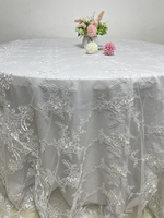 Nappe en dentelle Design broderie, achat de nappe pour fête, nappe en dentelle ronde blanche
