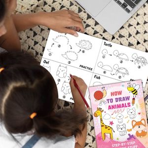 Planche <span class=keywords><strong>à</strong></span> <span class=keywords><strong>dessin</strong></span> étape par étape pour enfants Livre de <span class=keywords><strong>dessin</strong></span> pour <span class=keywords><strong>animaux</strong></span>-Matériel en papier Activités de <span class=keywords><strong>dessin</strong></span> amusantes pour les enfants - Product Image 2