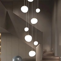 Lampe à suspension boule de verre moderne Décoration d'éclairage à la maison Abat-jour en verre élégant pour salle à manger Chambre Escaliers Lustres Lumières