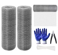 Fencer Wire Clôture en fil de poulet de calibre 20 Filet hexagonal de volaille galvanisé Fabrication de poulaillers et cage pour rongeurs de lapin, 1 po