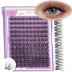Faux cils naturels longs segmentés, 120 pièces, 12 rangées, courbure naturelle, cils effet <span class=keywords><strong>manga</strong></span> queue de poisson - Product Image 1