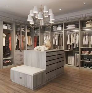 Dressing sur mesure haut de gamme en bois massif avec armoire de rangement multifonctionnelle - Product Image 5