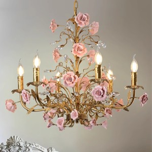 <span class=keywords><strong>Lustre</strong></span> rétro français de style pastoral, style campagnard américain, en fer, pour chambre d'enfant, restaurant, magasin de vêtements, etc. - Product Image 1