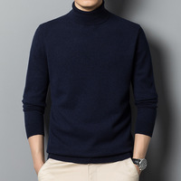 Pull en tricot personnalisé mode hiver chaud couleur unie pull en laine à col rond chandails en tricot pour hommes