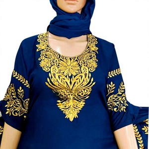 African Dresses for Women With Headscarf Ankara Outfits Evening Gown Muslim Fashion <b>Kaftan</b> Abaya Robe - Product Image 1