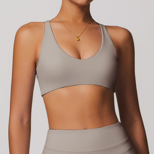 Soutien-gorge de sport personnalisé respirant à maintien élevé pour <span class=keywords><strong>femme</strong></span>, idéal pour le yoga, la gym, le fitness, rembourré, dos croisé, sensation seconde peau, sexy, pour l'entraînement - Product Image 6
