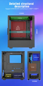 Panel frontal de fibra de carbono a granel con fuente de alimentación <span class=keywords><strong>cooler</strong></span> <span class=keywords><strong>Master</strong></span> Deluxe CAJA DE JUEGOS DE FABRICACIÓN RGB - Product Image 5