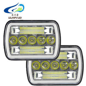 Rectangle 4x6 5x7 7 Pouces Led Phare 12V 24V DRL Lumières pour Jeeps <span class=keywords><strong>Wrangler</strong></span> <span class=keywords><strong>YJ</strong></span> XJ Cherokee Camion Accessoires Offroad - Product Image 2
