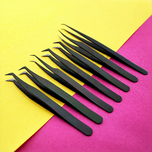 แหนบต่อขนตา90องศาใหม่แหนบปลายไฟเบอร์ตัวยาวแหนบปลายแหลมไม่ลื่น - Product Image 1