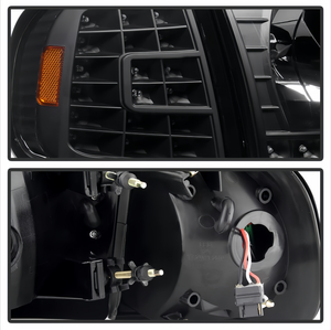 Par de Faros Delanteros LED DRL para <span class=keywords><strong>Ford</strong></span> F150 <span class=keywords><strong>Expedition</strong></span> 1997-2003, Carcasa Negra, Señal de Giro, Repuesto de Faros - Product Image 5