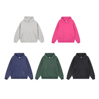 Sweat-shirt surdimensionné 360g en molleton doublé, teint à la cire, effet vintage, style streetwear, avec épaules tombantes, ensemble de sweats à capuche surdimensionnés en molleton