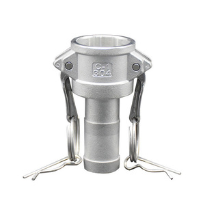 Adaptadores Camlock de aluminio sanitario de acero inoxidable Tipo C Acoplador de leva y ranura X Manguera Barb - Product Image 1