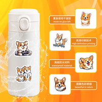 Stiker dinding grafiti mobil PVC dekorasi mobil tahan air kustom stiker vinil anjing Corgi ukuran kecil lucu 100 buah/kantong