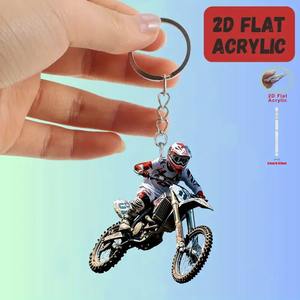 Porte-clés pour les amateurs de motos - Design plat 2D avec film protecteur et porte-clés élégant - Product Image 6