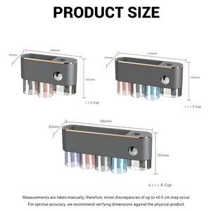 Huamili Multi-funzionale a parete in acciaio inox porta spazzolino magnetico <span class=keywords><strong>ventosa</strong></span> bicchieri di plastica per la casa da bagno - Product Image 6