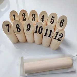 خشبية smite kubb مجموعة لعبة مع رقم الطباعة