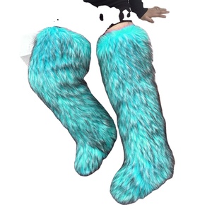 <span class=keywords><strong>Bottes</strong></span> hautes en fourrure pour femmes, neuves, en peluche, <span class=keywords><strong>au</strong></span>-<span class=keywords><strong>dessus</strong></span> <span class=keywords><strong>du</strong></span> <span class=keywords><strong>genou</strong></span>, bout rond, fourrure synthétique, talon plat, mollet long, douces, chaudes et confortables - Product Image 5