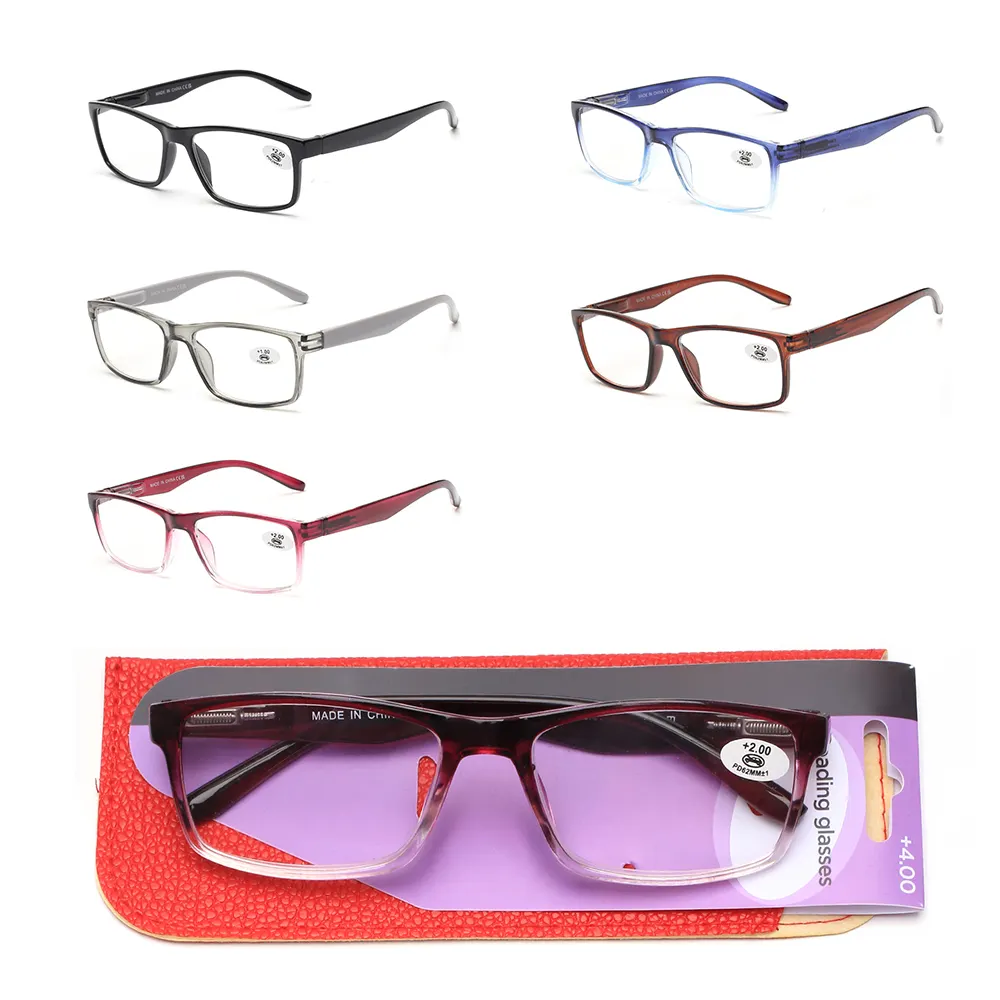 Óculos de leitura unissex para idosos, óculos de prescrição em cores graduais