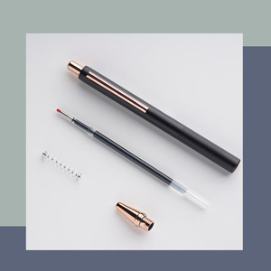 Penna in Gel di metallo pressato stile nordico 0.5mm Logo regalo di lusso di lusso inciso blu rosa verde bianco rosso cancelleria per ufficio - Product Image 6