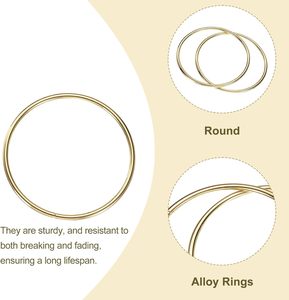 Uxcell Pcs Metal Purse Handle Round <b>Handbag</b> Ring Buckle Bag Handle Replacement For DIY Handmade Woven Bag Luggage Hardware Acces - Product Image 3