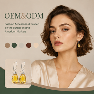Ear enlace oem odm 925 Sterling <b>Silver</b> <b>Wire</b> Wrapped Teardrop Citrine Dangle Earrings Custom Wholesale Natural Stone Jewelry - Product Image 1