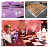 Piste de danse modulaire en bois carrée sur mesure avec bord en acier inoxydable et panneau de verrouillage pour la scène et l'exposition de fête de mariage