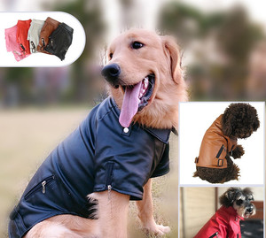 Venta caliente de invierno de lujo para mascotas chaqueta de cuero Elegante <span class=keywords><strong>ropa</strong></span> para mascotas - Product Image 4