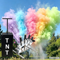 Cañón de confeti en forma de abanico de una sola fila para revelación de género, bodas, escenarios y fiestas, con fuegos artificiales de colores y disparador TNT