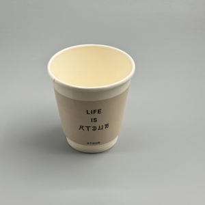 แก้วกาแฟกระดาษรีไซเคิลได้ หลายขนาด รับผลิตตามแบบ (OEM) พร้อมโลโก้ สำหรับร้านกาแฟ ใช้สำหรับเครื่องดื่มชาและกาแฟร้อน - Product Image 2