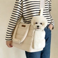 Sac de transport pliable grande capacité pour animaux de compagnie – Sac à bandoulière et porte-animaux à main en PU avec fermeture éclair et design robuste pour chats et chiens