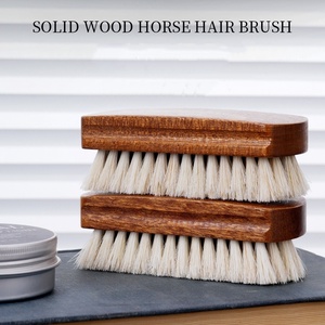 Kit de brosses en bois massif pour cheveux de cheval <span class=keywords><strong>blanc</strong></span>, conditionneur pour cuir à l'huile de vison, ensemble de nettoyage de chaussures 5 pièces avec <span class=keywords><strong>cirage</strong></span> et brosses - Product Image 3