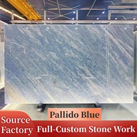 Dalle de marbre bleu Pallido de qualité supérieure, polie, sur mesure, pour îlot de cuisine, évier, meuble-lavabo, table à manger, villa, salle de bain, vente en gros, directement de l'usine