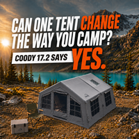 Tente gonflable familiale Coody Familia 17.2 Air - Gris, haute qualité, imperméable, quatre saisons, installation facile, portable
