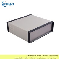 Boîtier d'amplificateur audio en métal, boîte de jonction DIY, boîtier d'instruments électroniques, boîtier de projet en fer, boîte de batterie DIY, 430*400*135mm