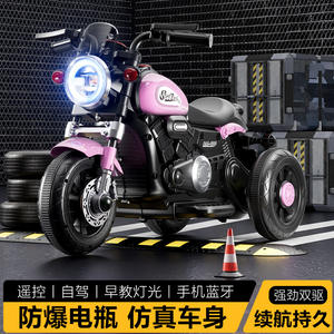 Moto électrique ShineTwin 300 pour enfants de 1 à 3 ans, tricycle rechargeable avec télécommande et double propulsion - Product Image 3