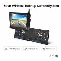 Cámara de Marcha Atrás Inalámbrica para Coche, con Visión Nocturna, de 5 Pulgadas, con Energía Solar, Impermeable, para Monitoreo de Estacionamiento