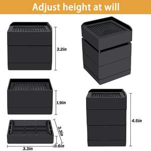 Pieds de meuble empilables Taille universelle Coussinets de <span class=keywords><strong>pied</strong></span> de bureau antidérapants robustes pour armoires de télévision et lits - Product Image 2