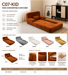 Divano Letto per Bambini in Velluto di Coniglio Compresso Sottovuoto, Pieghevole 2 in 1 Multifunzionale per Spazi Ristretti - Product Image 2