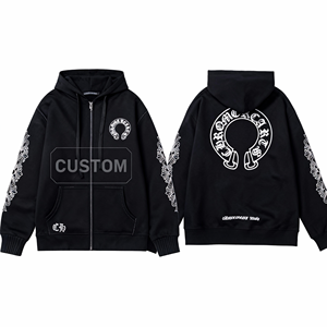 <span class=keywords><strong>Felpa</strong></span> <span class=keywords><strong>con</strong></span> cappuccio casual cromata 2026 <span class=keywords><strong>con</strong></span> <span class=keywords><strong>cerniera</strong></span>, in cotone, tinta unita, stampa digitale, vestibilità ampia per la stagione invernale - Product Image 2