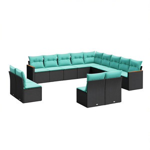 Set Divano da Esterno 13 Pezzi in Polyrattan, Arredamento da Giardino con Cuscini, Design Contemporaneo per Cortile - Product Image 1