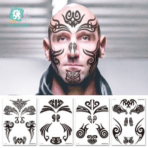 Ultimi Adesivi per Tatuaggi Temporanei Rocooart, Fantastici Tatuaggi Neri per Viso in Stile Maori ed Egiziano - Product Image 3